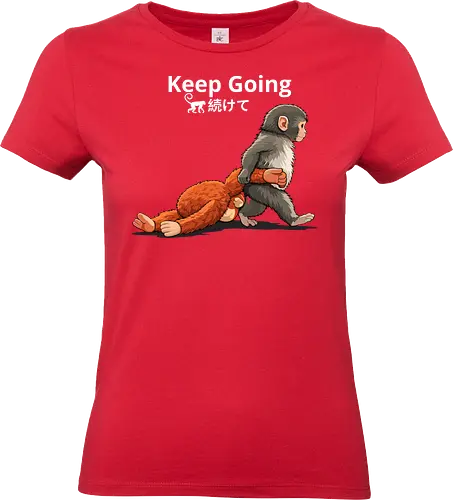 Keep Going Monkey Motivation Retro Japanese Graphic