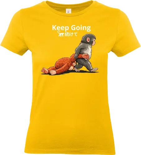 Keep Going Monkey Motivation Retro Japanese Graphic