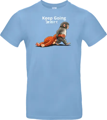 Keep Going Monkey Motivation Retro Japanese Graphic