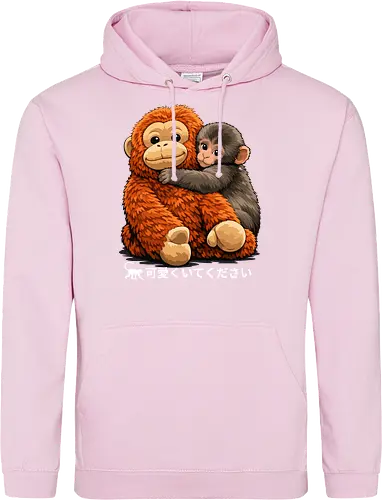 "Stay Cute" Adorable Baby Monkey Hug Retro Japanese Graphic