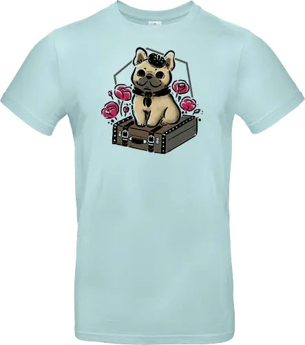 French Bulldog on Vintage Travel Suitcase