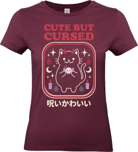 Cute But Cursed - cute but cursed shirt, kawaii devil cat t-shirt, pastel goth cat graphic tee, occult kitty apparel, spooky cat lover gift, witchy aesthetic streetwear, black cat with horns design, japanese noroi kawaii clothing, gothic feline t-shirt, pagan cat merch, crescent moon and skull art, dark kawaii fashion, creepy cute cat top, pentagram aesthetic shirt, magical cat graphic tee, harajuku goth clothing, mystical kitten t-shirt, emo cat apparel, aesthetic witchy cat shirt - Standard T-Shirt (Women)