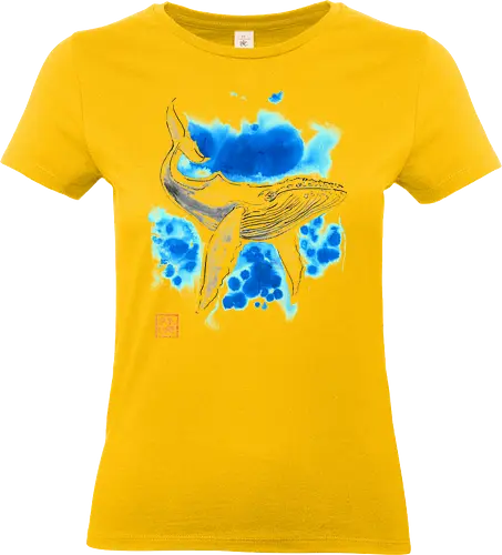 turquoise whale - whale, sumie, japan - Standard T-Shirt (Women)