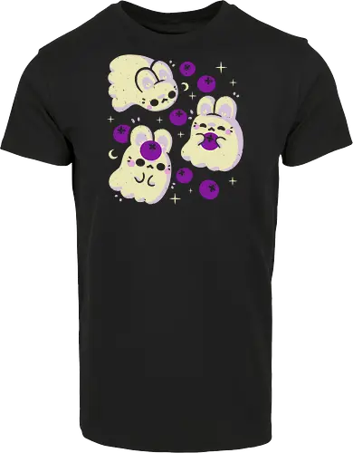 Cute Bunny Ghosts and Blueberries