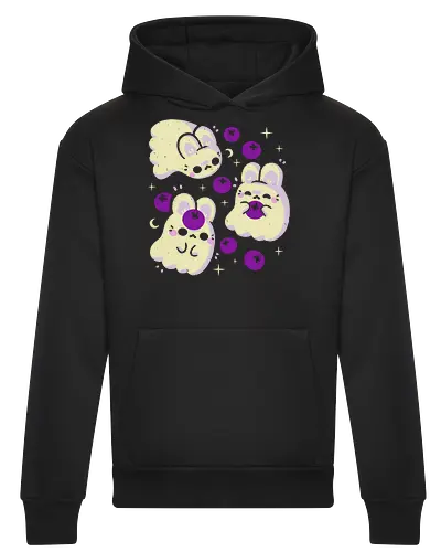 Cute Bunny Ghosts and Blueberries