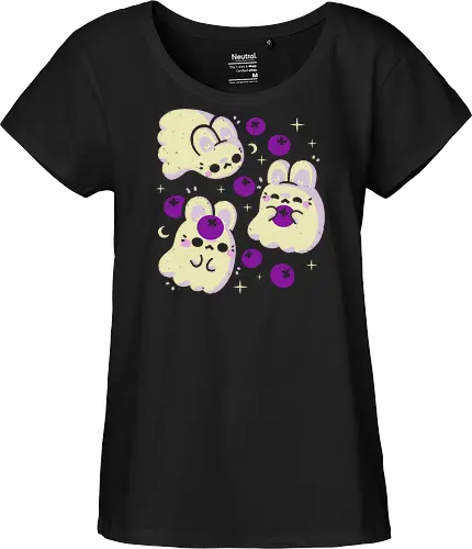Cute Bunny Ghosts and Blueberries
