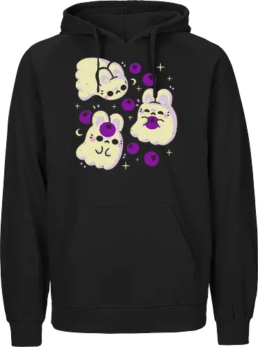 Cute Bunny Ghosts and Blueberries