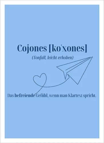 Cojones [koˈxones]-Klartext Rückendruck