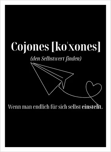 Cojones [koˈxones]-Selbstwert Frontdruck Brust