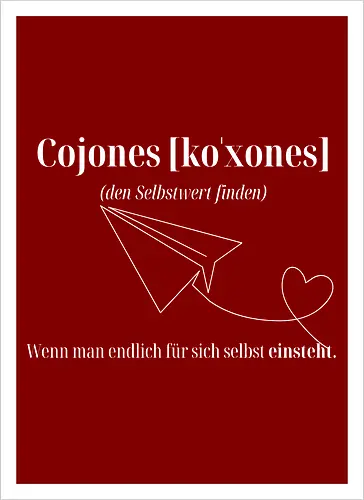 Cojones [koˈxones]-Selbstwert Frontdruck Brust