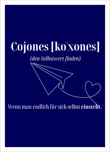 Cojones [koˈxones]-Selbstwert Frontdruck Brust