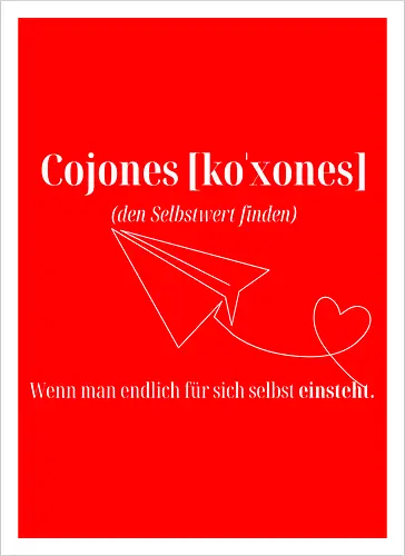 Cojones [koˈxones]-Selbstwert Frontdruck Brust