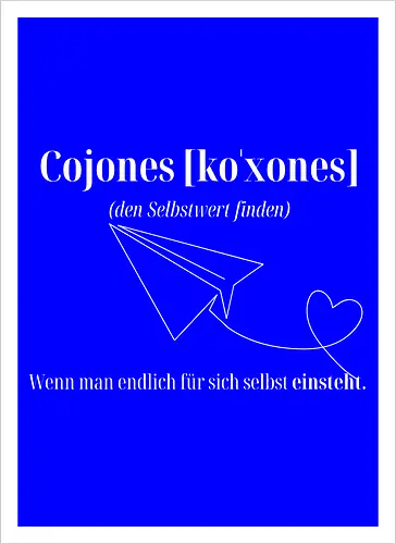 Cojones [koˈxones]-Selbstwert Frontdruck Brust