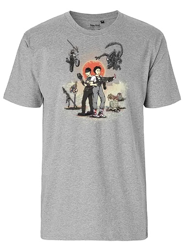 Wasteland-Kriegerinnen - Furiosa Trifft Ripley - furiosa t-shirt, ellen ripley alien, mad max fury road, kino kleidung, ikonische heldinnen, teetan, xenomorph, wasteland, sigourney weaver, klassische sci-fi, action kino, episches mashup, immortan joe, postapokalyptische kunst, kino kriegerinnen - Fairtrade T-Shirt
