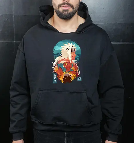 Ukiyo Jiraiya - Anime, japanese, japan - Cropped Hoodie
