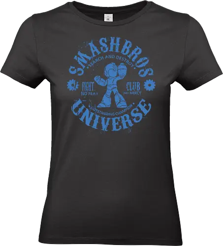 Smash Bros Fight Club - Gaming Fighter - mega man t-shirt, smash bros fighter, fight club, gamer kleidung, blue bomber, teetan, robot master, super smash bros, mega buster, vintage kunst, mega man x, grunge kunst, champion fighter - Standard T-Shirt (Women)
