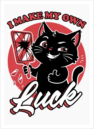 Black Cat Mirror Luck