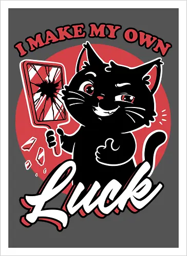 Black Cat Mirror Luck