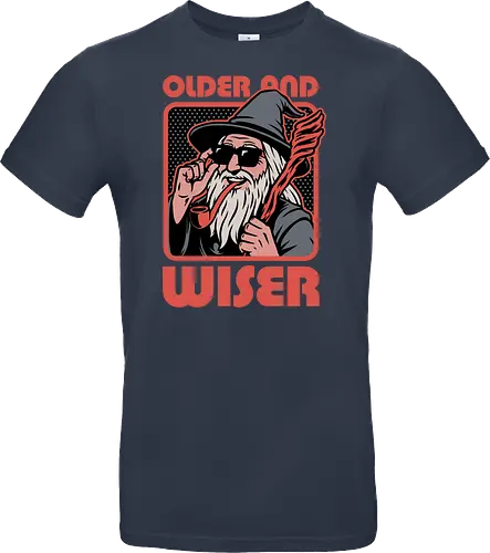 Old Wise Wizard Pop Art - Middle Age, Middle Earth, Grey, Cool, Wiser, Wise, Older, Old, Adventure, Fantasy, Books, Book, Bookworm, Retro, Retro Vintage, Vintage, Medieval, Magic, Magical, Wizard Hat, Wizard, Pop Culture Wizard, Witchcraft, Sorcery, Sorcerer, Fun, Funny, Meme - Standard T-Shirt
