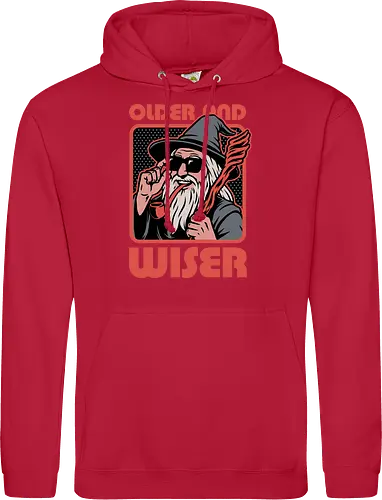 Old Wise Wizard Pop Art - Middle Age, Middle Earth, Grey, Cool, Wiser, Wise, Older, Old, Adventure, Fantasy, Books, Book, Bookworm, Retro, Retro Vintage, Vintage, Medieval, Magic, Magical, Wizard Hat, Wizard, Pop Culture Wizard, Witchcraft, Sorcery, Sorcerer, Fun, Funny, Meme - Standard Hoodie