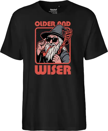 Old Wise Wizard Pop Art - Middle Age, Middle Earth, Grey, Cool, Wiser, Wise, Older, Old, Adventure, Fantasy, Books, Book, Bookworm, Retro, Retro Vintage, Vintage, Medieval, Magic, Magical, Wizard Hat, Wizard, Pop Culture Wizard, Witchcraft, Sorcery, Sorcerer, Fun, Funny, Meme - Fairtrade T-Shirt