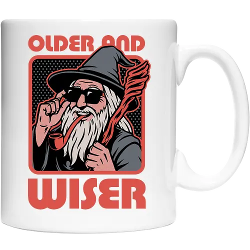 Old Wise Wizard Pop Art - Middle Age, Middle Earth, Grey, Cool, Wiser, Wise, Older, Old, Adventure, Fantasy, Books, Book, Bookworm, Retro, Retro Vintage, Vintage, Medieval, Magic, Magical, Wizard Hat, Wizard, Pop Culture Wizard, Witchcraft, Sorcery, Sorcerer, Fun, Funny, Meme - Cup