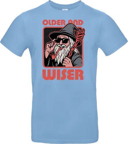 Old Wise Wizard Pop Art - Middle Age, Middle Earth, Grey, Cool, Wiser, Wise, Older, Old, Adventure, Fantasy, Books, Book, Bookworm, Retro, Retro Vintage, Vintage, Medieval, Magic, Magical, Wizard Hat, Wizard, Pop Culture Wizard, Witchcraft, Sorcery, Sorcerer, Fun, Funny, Meme - Standard T-Shirt