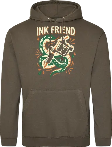 "Ink Friend" Traditional Snake & Tattoo Machine Graphic