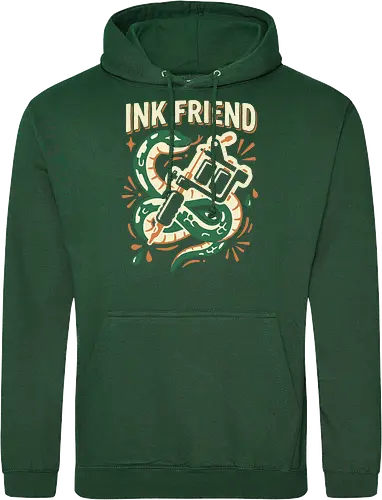 "Ink Friend" Traditional Snake & Tattoo Machine Graphic