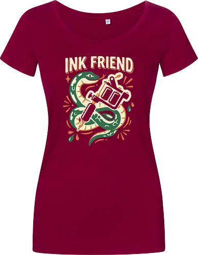 "Ink Friend" Traditional Snake & Tattoo Machine Graphic