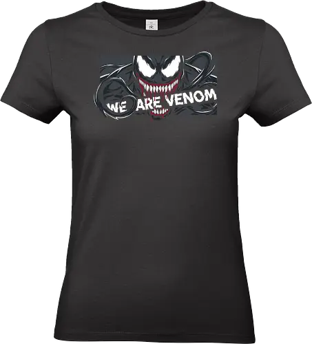 We Are Symbiote - we are venom shirt, symbiote graphic tee, lethal protector apparel, edgy comic book clothing, black alien monster design, venomous grin shirt, anti-hero streetwear, dark superhero t-shirt, gritty comic art top, venom face graphic, carnage inspired clothing, alien symbiote t-shirt, comic book character merch, bold venom illustration, black and red graphic tee, iconic villain streetwear, venom t-shirt, villain merch - Standard T-Shirt (Women)