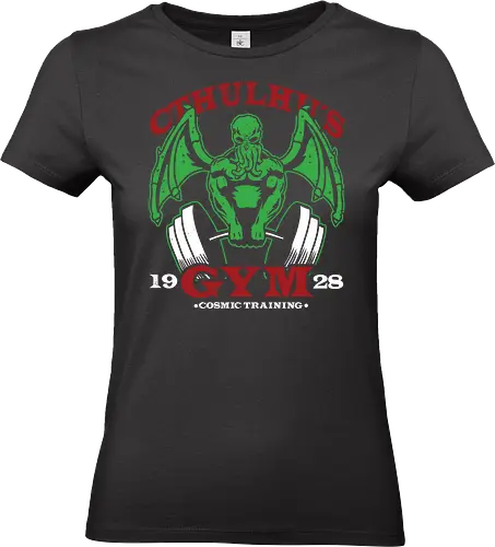 Kosmisches Training Akademie - Cthulhu's Gym 1928 - cthulhu t-shirt, hp lovecraft, kosmisches training, horror kleidung, große alte, teetan, kosmischer horror, fitnessstudio, cthulhu mythos, horror literatur, ruf von cthulhu, rlyeh, vintage kunst, schwarzer humor, lovecraft 1928 - Standard T-Shirt (Women)