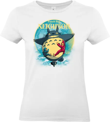 Punch Hug Neighbor - punch monkey, baby monkey, punch the monkey, monkey lover, monkey punch, Japanese macaque, macaque, baby punch, punch Japan, punch the macaque, punch monkey Japan, baby punch monkey, lonely monkey, heart, punch, sad monkey, cute animal, cute monkey, my neighbor totoro - Standard T-Shirt (Women)