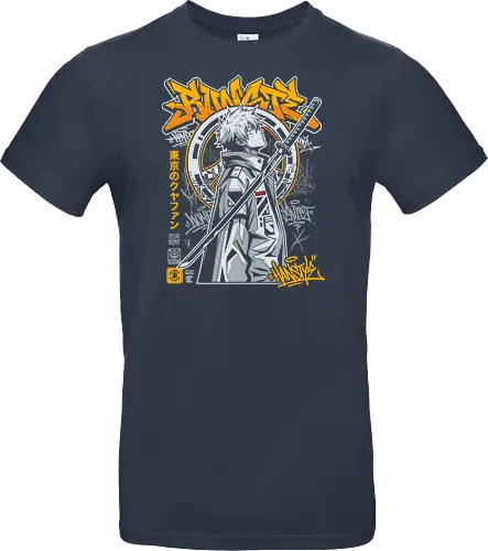 "Tokyo Cyber Samurai" Futuristic Streetwear Graphic