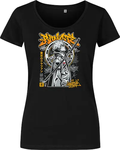 "Tokyo Cyber Samurai" Futuristic Streetwear Graphic