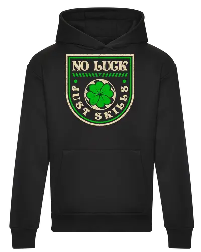 No Luck Just Skills Retro Clover - st patricks day, clover, funny, shamrock, video game, gamer, gaming, geek, green, humor, ireland, irish, luck, lucky, nerd - Heavyweight Hoodie