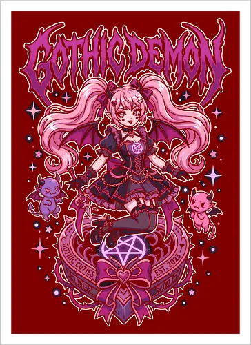 Gothic Demon Pastel Goth Succubus Kawaii Alt Streetwear