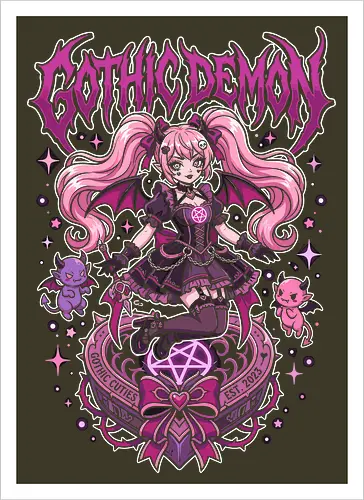 Gothic Demon Pastel Goth Succubus Kawaii Alt Streetwear