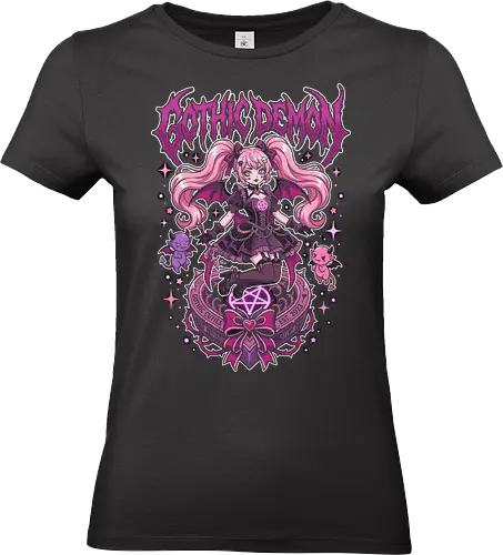 Gothic Demon Pastel Goth Succubus Kawaii Alt Streetwear - gothic demon shirt, pastel goth succubus t-shirt, kawaii demon girl graphic tee, harajuku alternative apparel, gothic cuties clothing, pink and purple goth design, pentagram aesthetic top, spooky cute anime t-shirt, mall goth streetwear, dark coquette fashion, e-girl aesthetic merch, devil girl illustration shirt, occult kawaii clothing, whimsical demon art, alternative valentine gift, aesthetic witchy top, manga style goth shirt, vibrant pink monster girl, edgy anime character tee - Standard T-Shirt (Women)