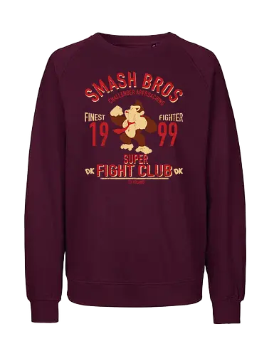 DK Oberster Kämpfer - Vintage Kong - donkey kong t-shirt, smash bros kämpfer, dk insel, nintendo kleidung, shigeru miyamoto, teetan, super fight club, donkey kong country, herausforderer naht, 90er gaming, rare spiele, riesen schlag, king k rool, vintage kunst, bester kämpfer - Fairtrade Sweatshirt