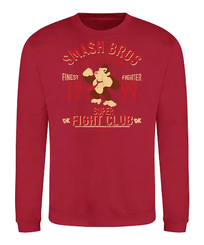 DK Oberster Kämpfer - Vintage Kong - donkey kong t-shirt, smash bros kämpfer, dk insel, nintendo kleidung, shigeru miyamoto, teetan, super fight club, donkey kong country, herausforderer naht, 90er gaming, rare spiele, riesen schlag, king k rool, vintage kunst, bester kämpfer - Sweatshirt
