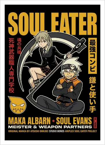 "Soul Eater Meister & Weapon" Maka Albarn and Soul Evans Vintage Anime