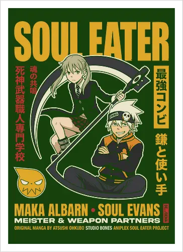 "Soul Eater Meister & Weapon" Maka Albarn and Soul Evans Vintage Anime