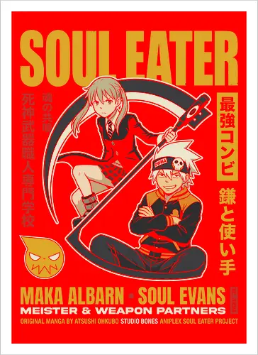 "Soul Eater Meister & Weapon" Maka Albarn and Soul Evans Vintage Anime