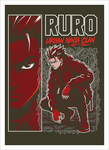 "RURO Urban Ninja Clan" Edgy Techwear Anime Aesthetic