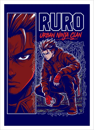 "RURO Urban Ninja Clan" Edgy Techwear Anime Aesthetic