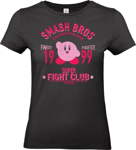 Dream Land Fight Club - Pink Fighter - super fight club, herausforderer naht, kirby kopie, 90er gaming, kirby pink, klassisches nintendo, vintage kunst, bester kämpfer, kirby t-shirt, smash bros kämpfer, traumland, nintendo kleidung, hal laboratory, teetan, pop star - Standard T-Shirt (Women)