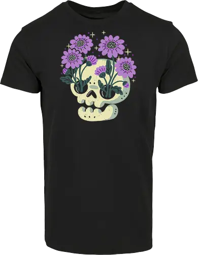 Skull with Purple Flowers