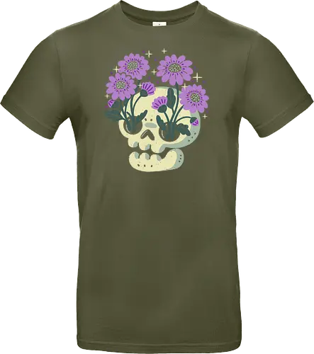Skull with Purple Flowers