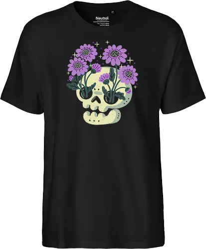 Skull with Purple Flowers